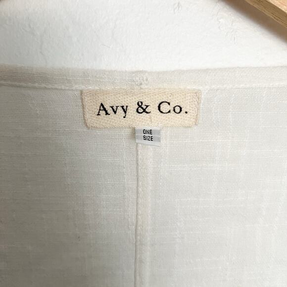 Avy & Co Kimono Cape Womens One Size Ivory White Woven Gauze Cotton Robe - Picture 6 of 8